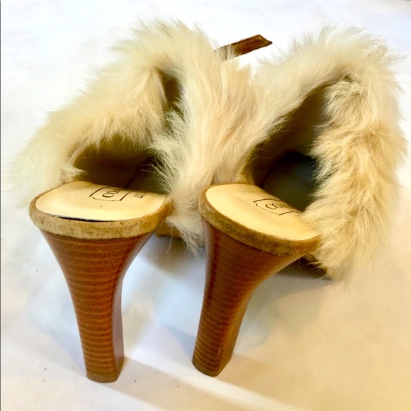 COACH Tan Suede Shearling Mules - Picture 6 of 8